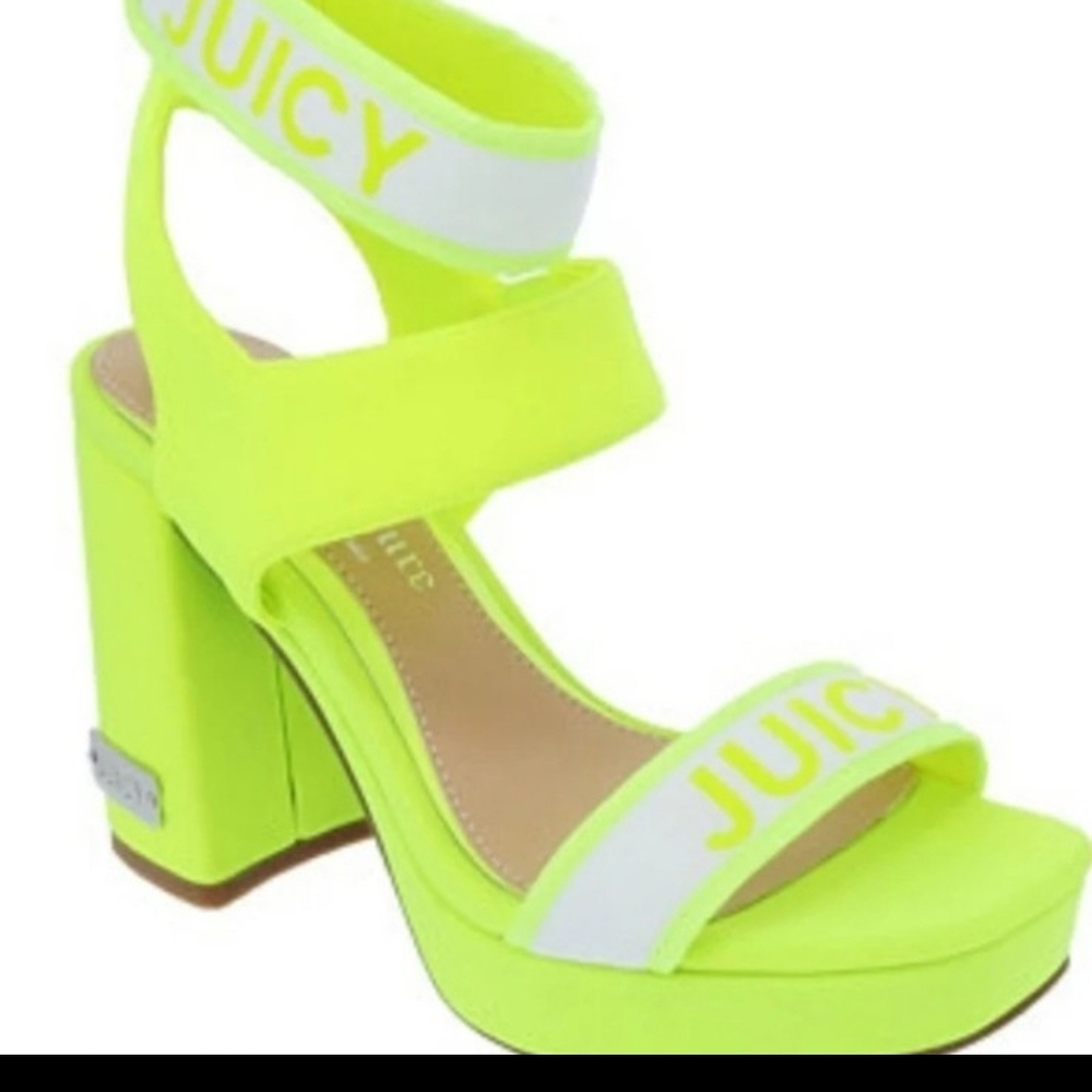 Juicy Couture Women's Bright Multicolor Sandals Platform Heels Glisten Size 8